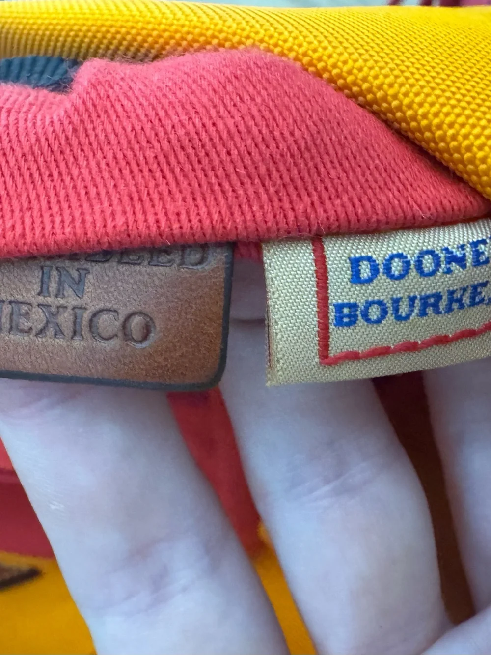 Dooney & Bourke Nylon Shopper Tote Orange Yellow Shoulder Bag